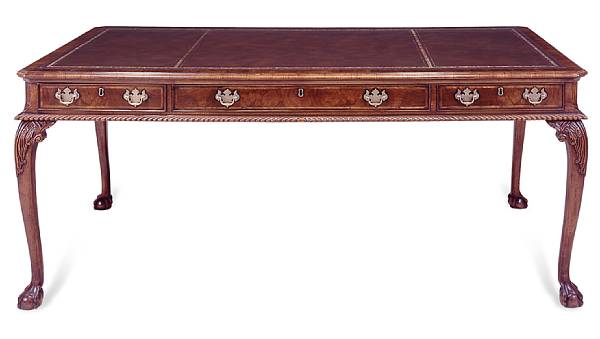 Appraisal: A George III style walnut partners' writing table In the