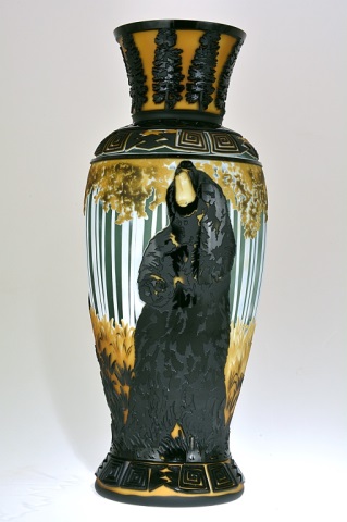 Appraisal: Pilgrim Cameo Glass Vase Aspen Clan Pilgrim Super Cameo Glass