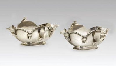 Appraisal: A pair of early th century Dutch silver double-lipped sauce