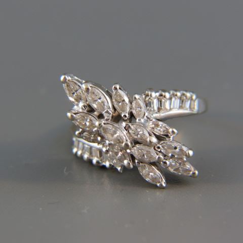 Appraisal: Diamond Ring marquise baguettes totaling carats in k white gold