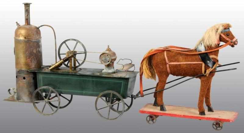 Appraisal: Well Made Model of a Steam Pumper With Horse Description