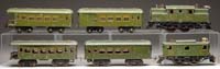 Appraisal: LOT OF TWO IVES STANDARD GAUGE LOCOMOTIVES AND FOUR PASSENGER