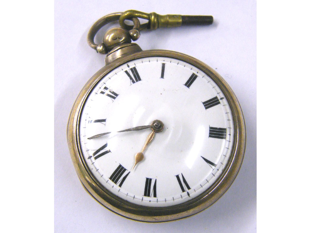 Appraisal: Silver pair case fusee verge pocket watch hallmarked London the