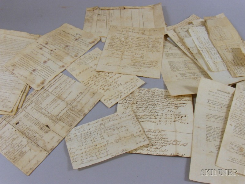 Appraisal: Group of th and th Century Documents Receipts Etc most