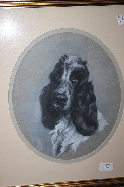 Appraisal: th Century SchoolHalf length portrait of a cocker spaniel initialled