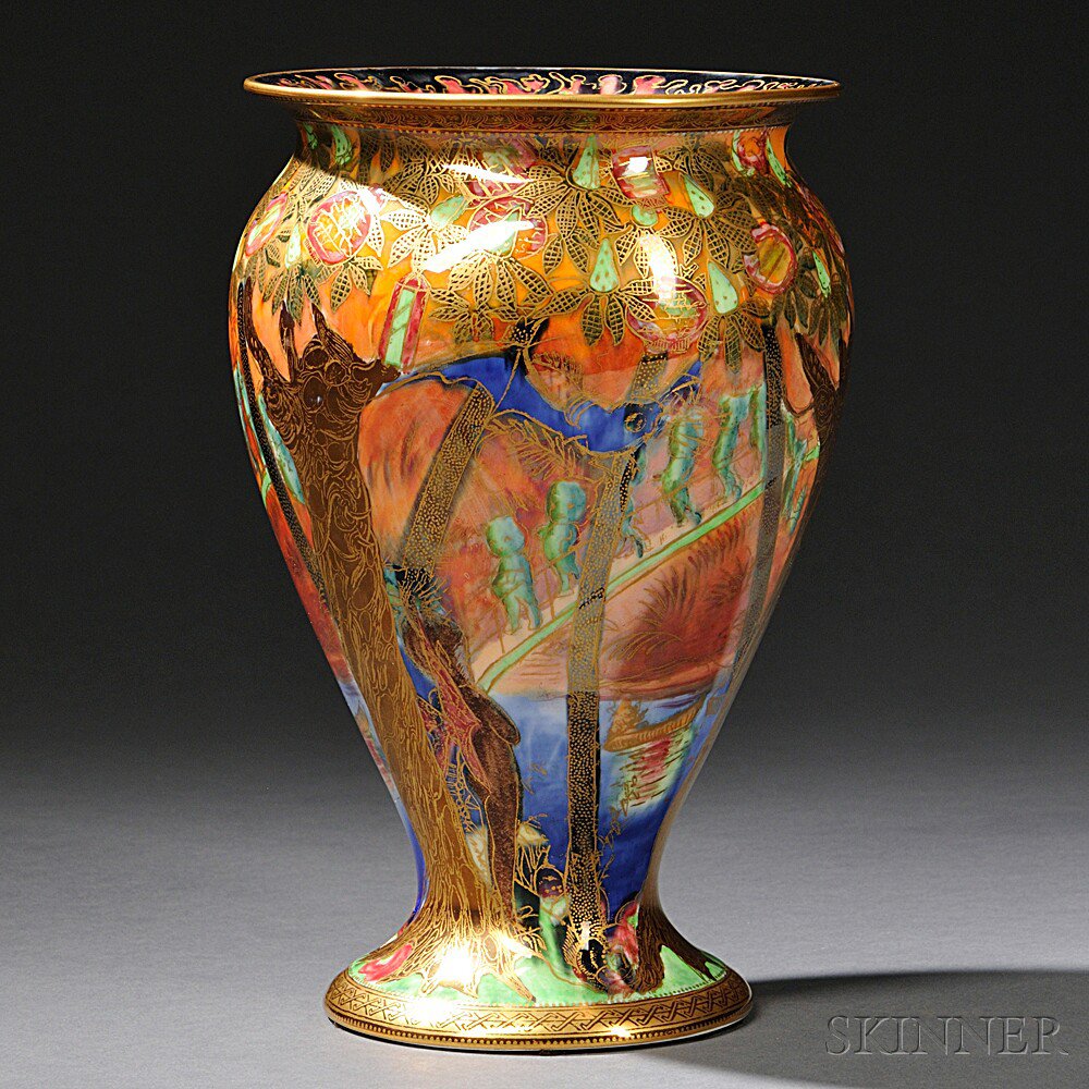 Appraisal: Wedgwood Fairyland Lustre Imps on a Bridge Vase England c