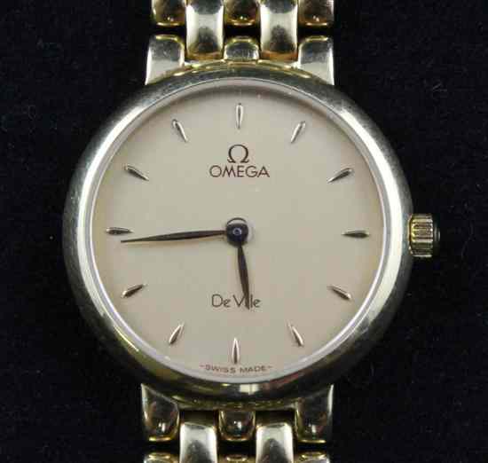 Appraisal: A lady's early 's ct gold Omega De Ville quartz