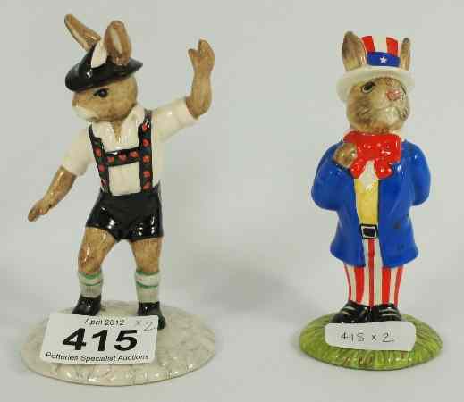 Appraisal: Royal Doulton Bunnykins Figures Tyrolean Dancer DB and Uncle Sam