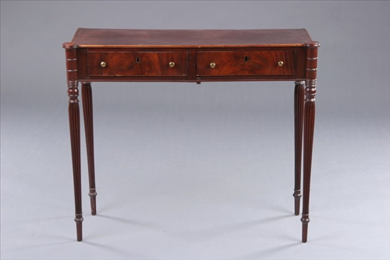 Appraisal: AMERICAN FEDERAL MAHOGANY SIDE TABLE th century Massachusetts or Philadelphia