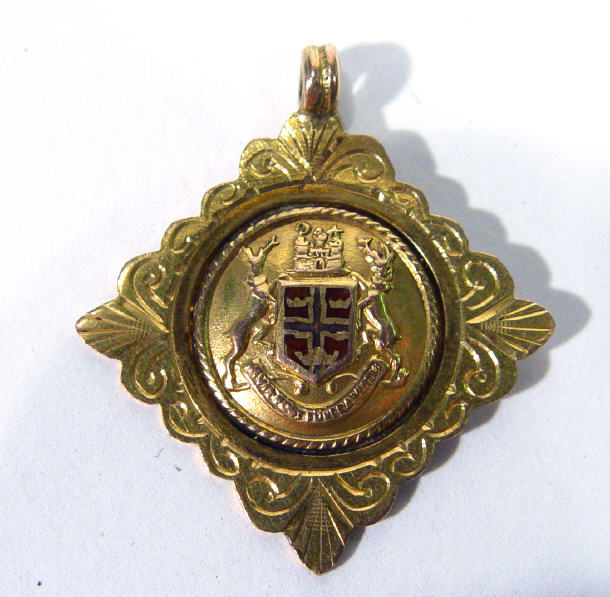 Appraisal: ct gold and enamel football medal Retford - League Cup