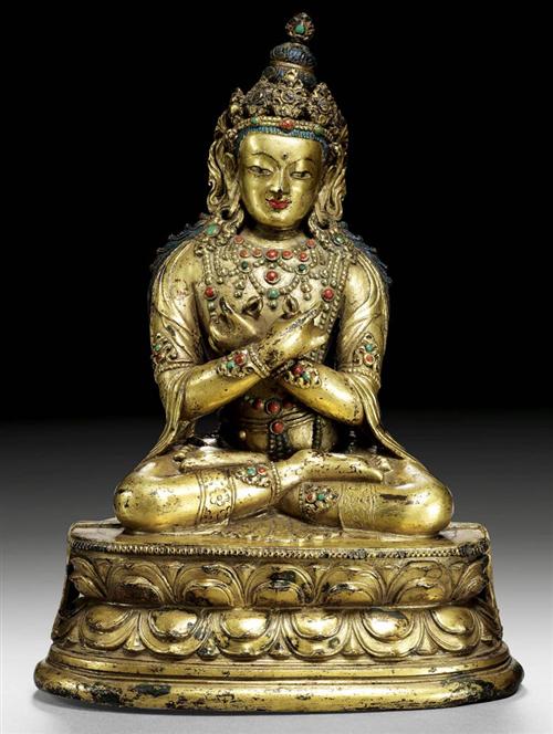 Appraisal: VAJRADHARA Mongolia ca th century H cm Gilt copper alloy