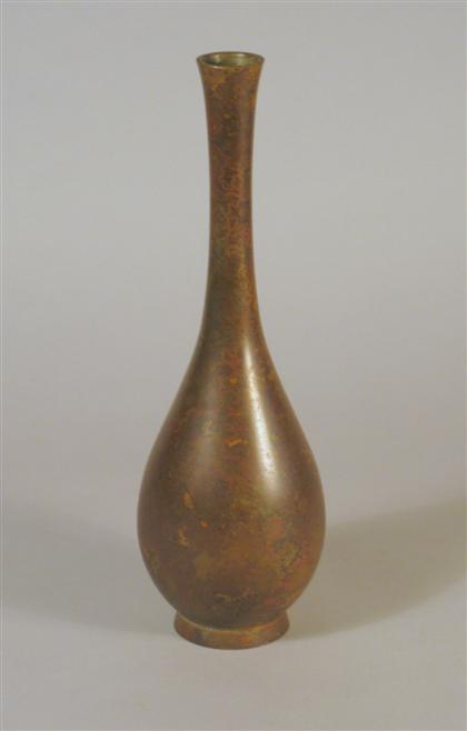 Appraisal: Korean bronze pear form vase choson period Of typical pear