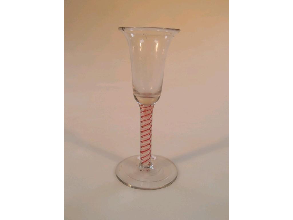 Appraisal: An thC wine glass with bell shaped bowl the stem