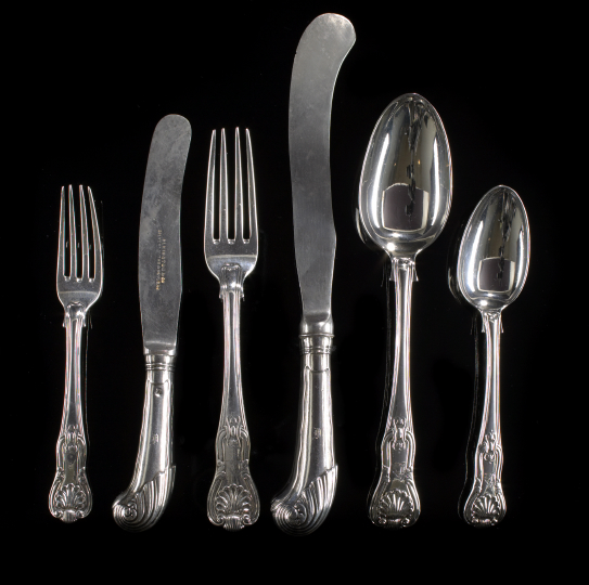 Appraisal: Good Sixty-Eight-Piece George IV Sterling Silver Hourglass -Pattern Flatware Set