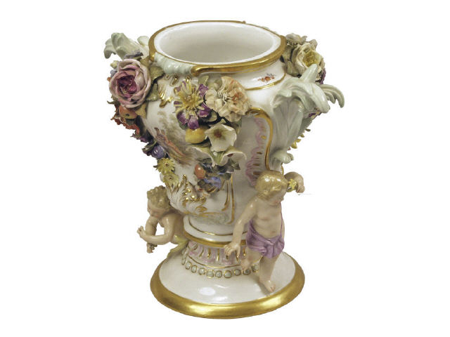 Appraisal: Circa Meissen Vase measures H X W decorated in a