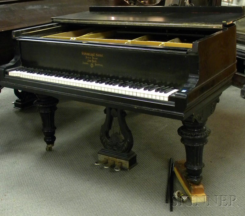 Appraisal: Steinway Son Black Lacquer Baby Grand Piano New York serial