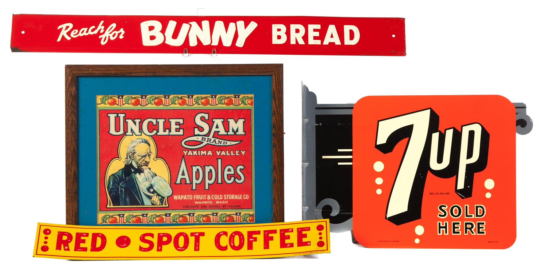 Appraisal: FOUR FOOD AND BEVERAGE SIGNS American mid-late th century One