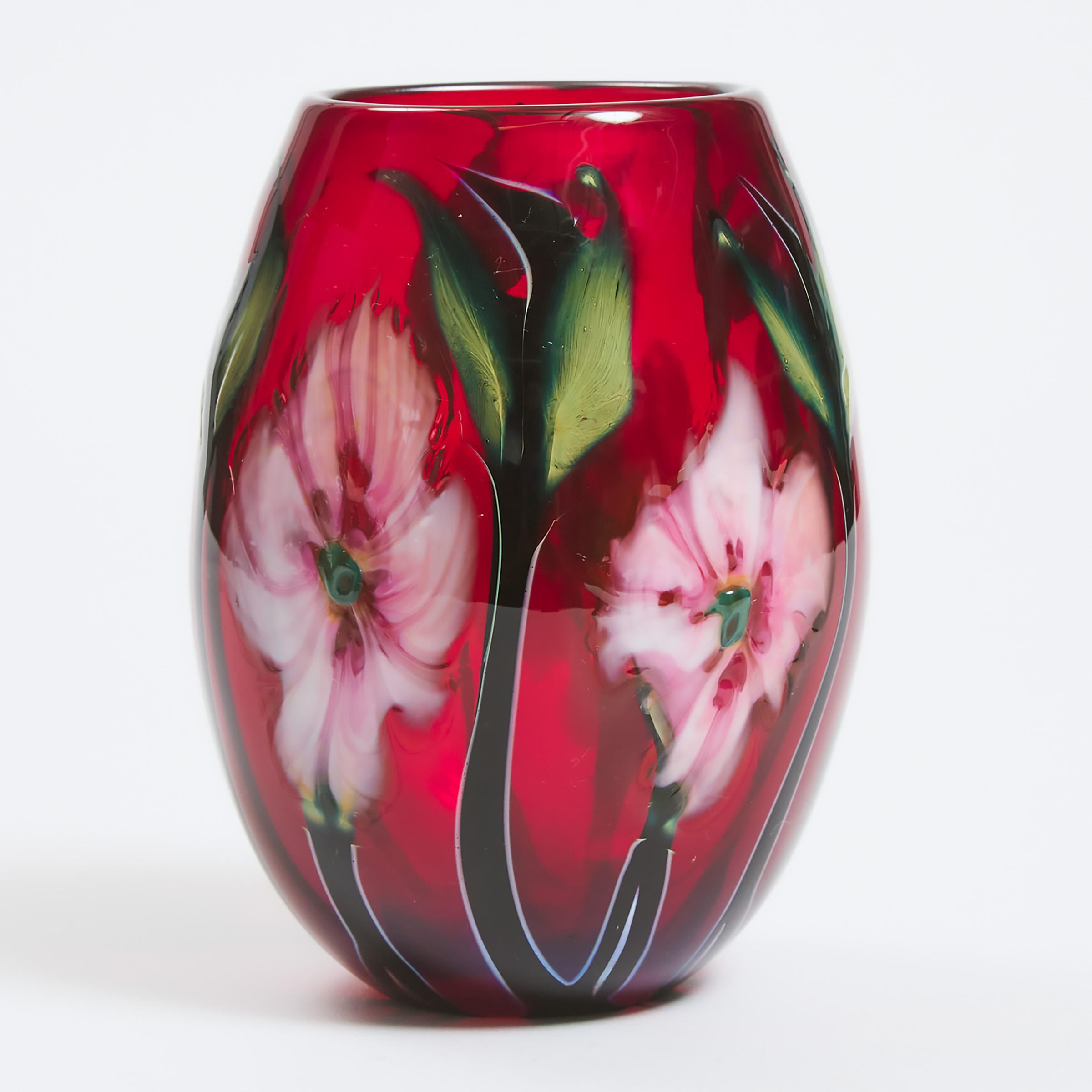 Appraisal: Charles Lotton American - 'Multi Flora' Glass Vase height in