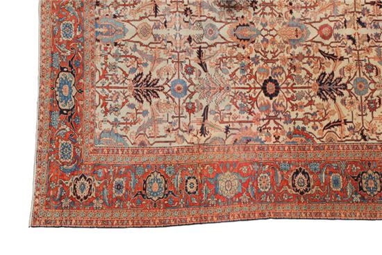 Appraisal: ORIENTAL RUG Persian Heriz early th century Cream field with