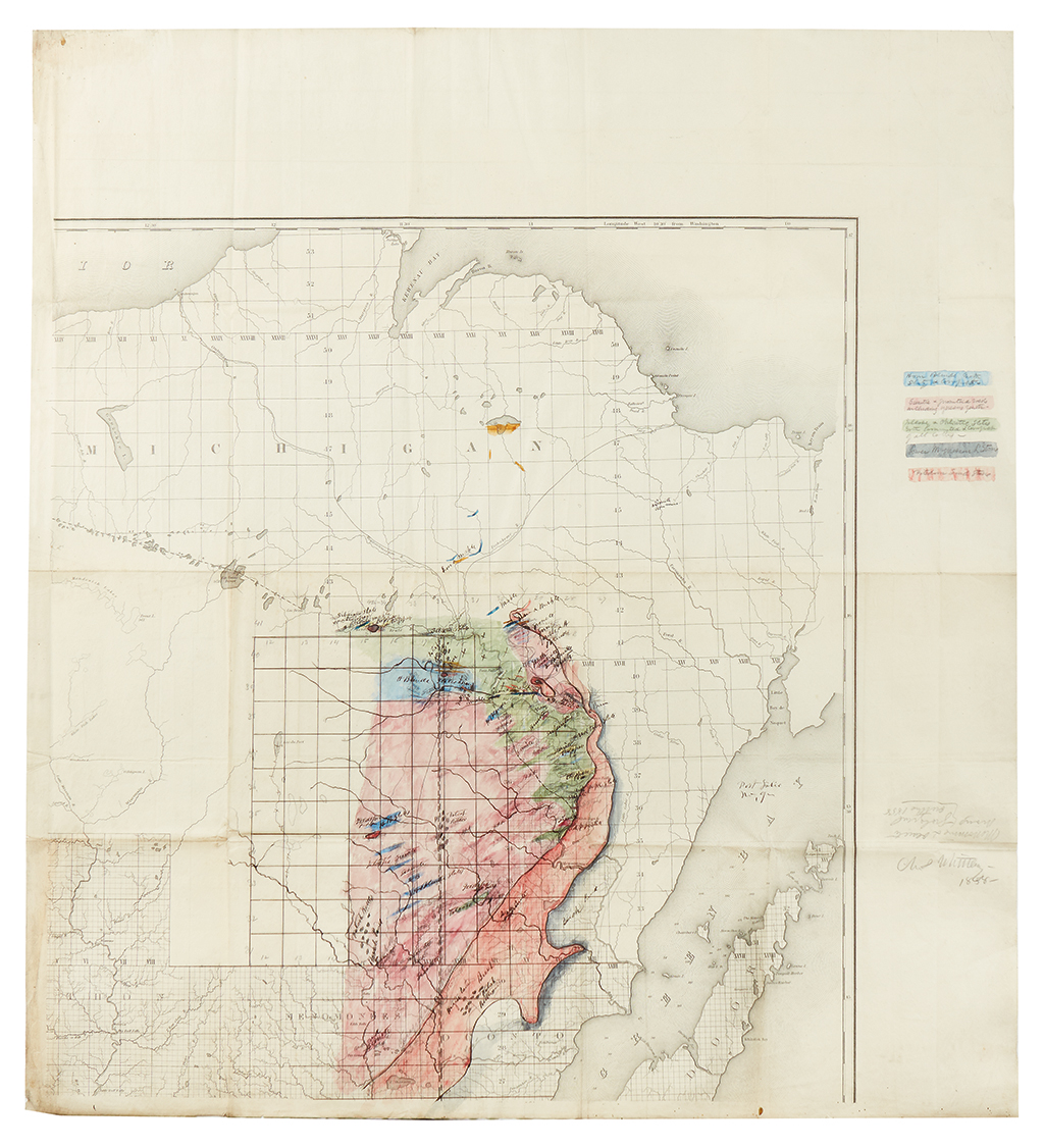 Appraisal: LAKE SUPERIOR--MICHIGAN--MINING GEOLOGY Manuscript Letter and Notations on a Map