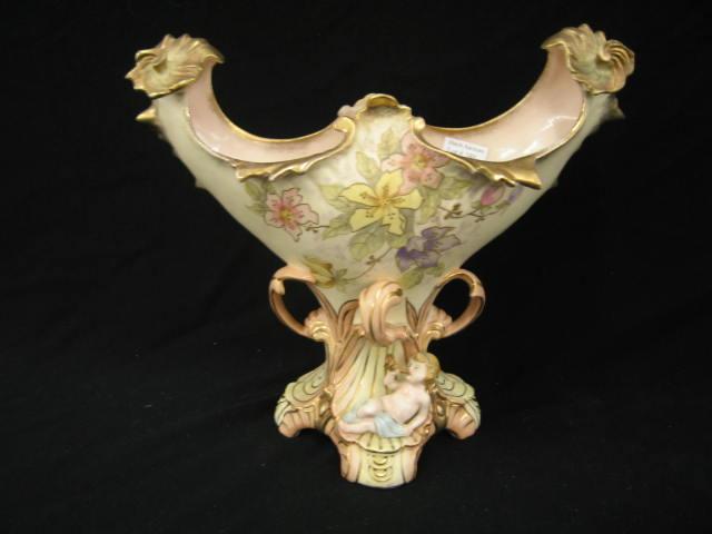 Appraisal: R H Austrian Porcelain Centerpiece Vase Art nouveau style floral