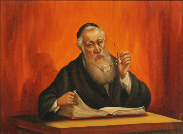 Appraisal: Abraham Straski Polish - portrait of a seated rabbi oil