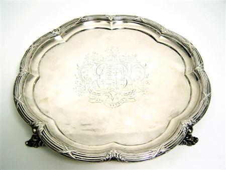 Appraisal: A Victorian salver Hunt and Mortimer London of shaped circular