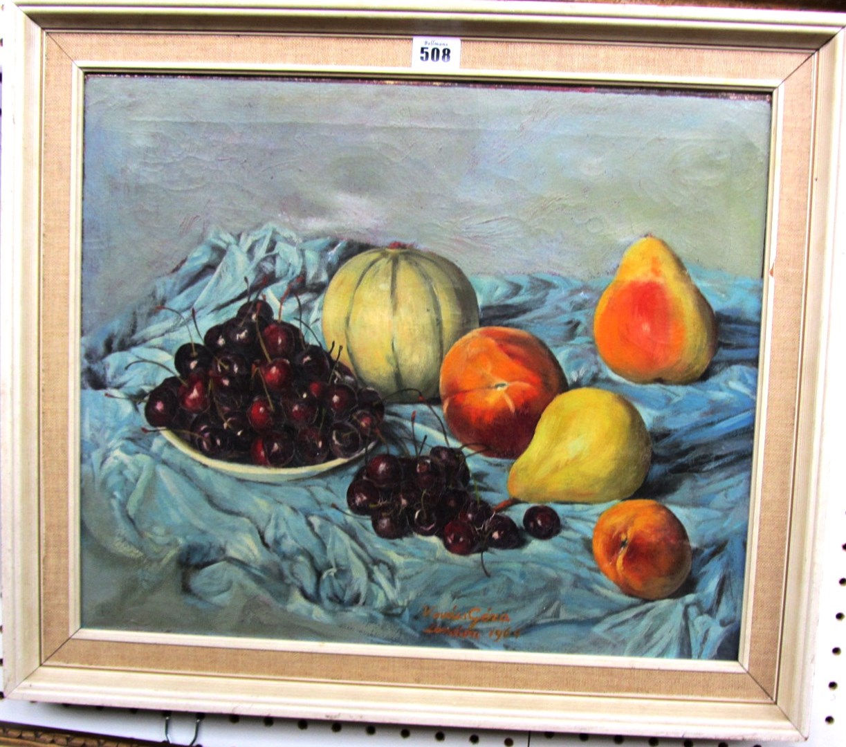 Appraisal: Geza Kovacs th century Still life of fruit oil on