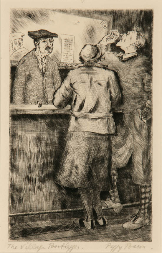 Appraisal: Peggy Bacon American - The Village Bootlegger Drypoint signed Peggy