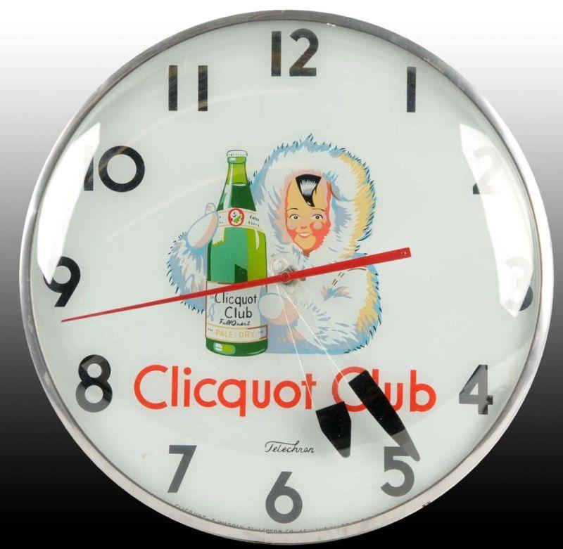 Appraisal: Clicquot Club Telechron Electric Light-Up Clock Description Circa s Very