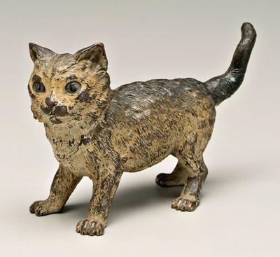 Appraisal: Bergman bronze cat cold painted marked Geschutzt and faintly BF