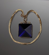 Appraisal: Steuben Glass Watch Fob Pendant by Frederick Carder Royal blue