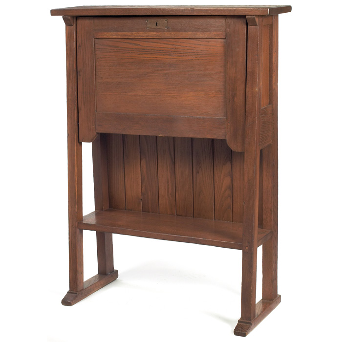 Appraisal: L and JG Stickley desk in ash fall-front form from