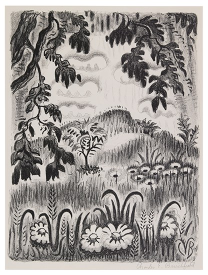 Appraisal: CHARLES BURCHFIELD Summer Benediction Lithograph x mm x inches full