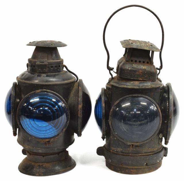 Appraisal: lot of Adams Westlake railroad lanterns thc Chicago Illinois each