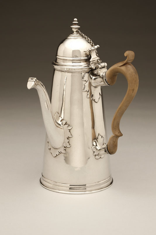 Appraisal: A Queen Anne Britannia standard silver chocolate pot by John