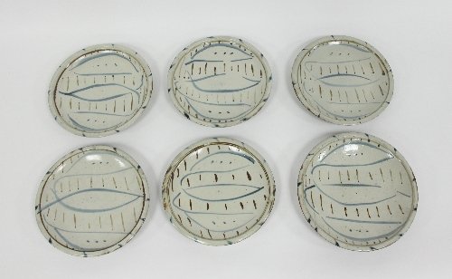 Appraisal: Michael Cardew Wenford Bridge Pottery ARR Six 'Vume Lily' plates