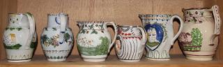 Appraisal: lot of English pearlware Pratt-type jugs circa including one decorated