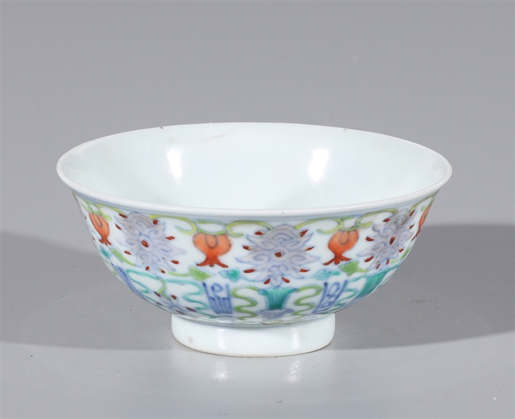 Appraisal: Chinese doucai enameled porcelain bowl mark to base H x