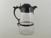 Appraisal: A late Victorian glass cordial jug with silver-plated mounts plain