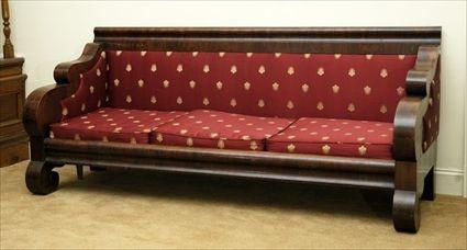 Appraisal: New York Late Classical Mahogany Sofa Fitted with pull-out bed