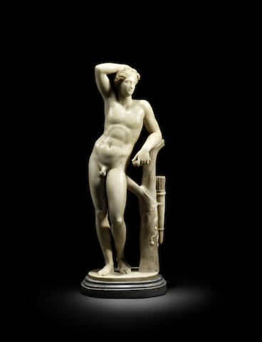 Appraisal: An Italian th century white marble group of the Apollo