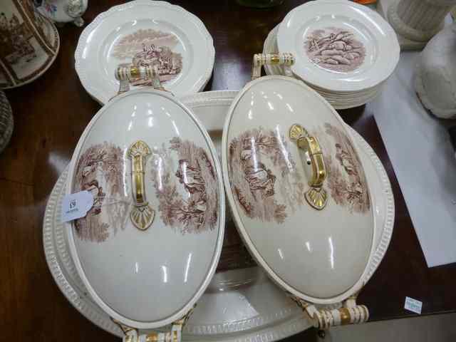 Appraisal: A COPELAND CERAMIC DINNER SERVICE consisting of pieces each decorated