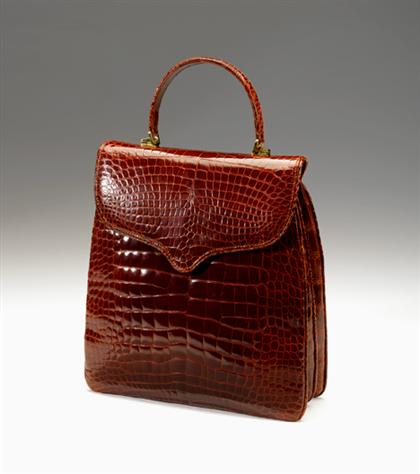 Appraisal: Lana Marks Princess Diana alligator purse Rich cognac front flap