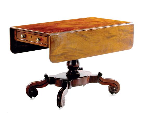 Appraisal: Regency mahogany breakfast table circa rectangular top with drop leaves