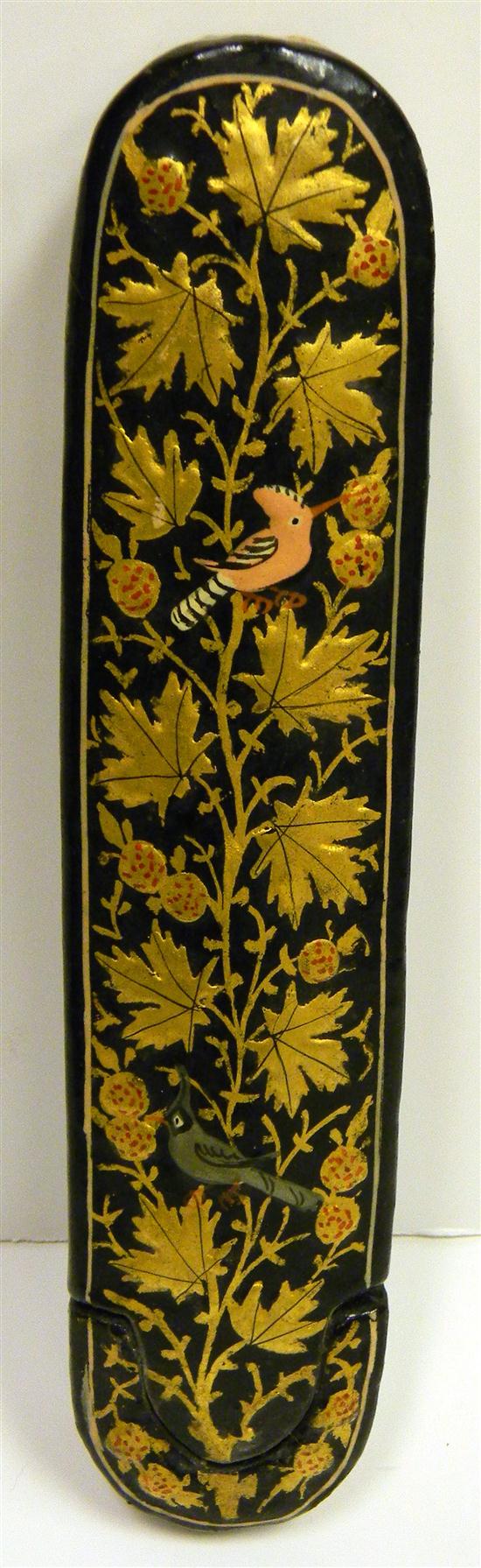 Appraisal: th C Persian lacquer pen case decorated with fruiting branches