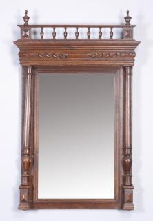 Appraisal: Early th c carved oak mirror h Early th century