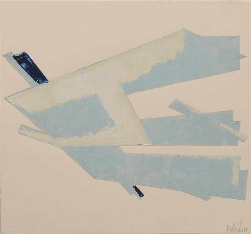 Appraisal: DENNIS ASHBAUGH b UNTITLED GREENISH BLUE Oil on paper signed