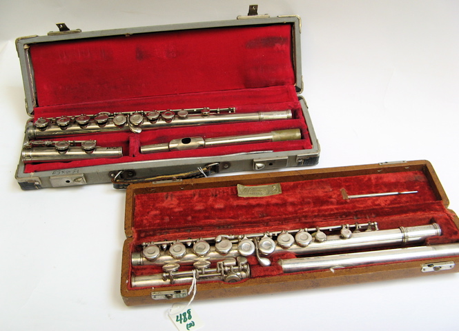 Appraisal: W T ARMSTRONG SILVER PLATED FLUTE AND A NICKEL PLATED