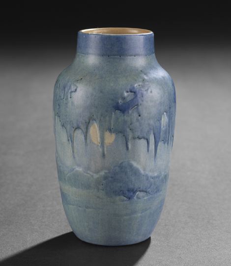 Appraisal: Classic Newcomb College Pottery Vellum-Glazed Vase of baluster form in